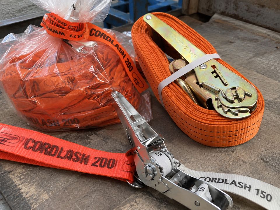 Cargo securing ratchet straps and tensioners